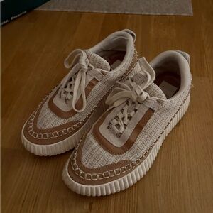 Dolce Vita - Size 8.5 - Stylish Cream and Tan Sneakers